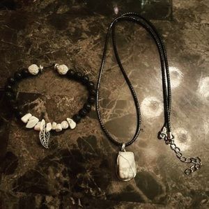 White Howlite bracket and necklace bundle
